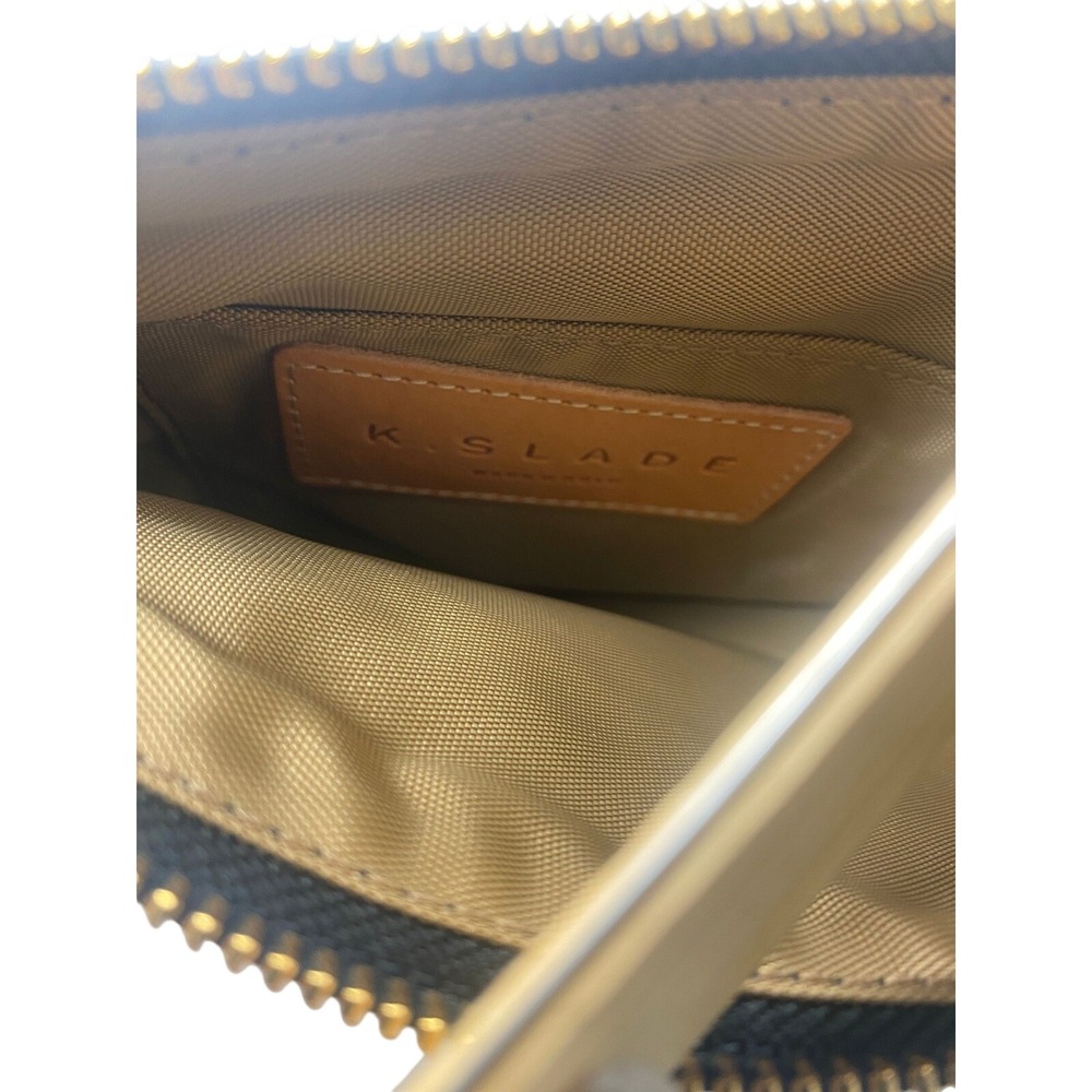 K. Slade Black Pebbled Leather Zipper Pouch Clutch - Picture 2 of 5